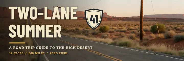 Two-Lane Summer road trip guide X header template