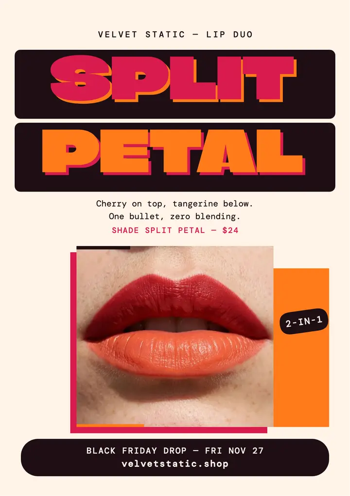 Velvet Static split lip duo flyer template