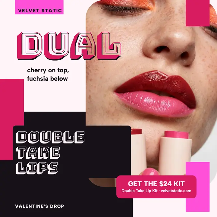 Velvet Static double take lip kit post template