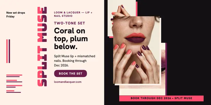 Split Muse two-tone lip and nail post template