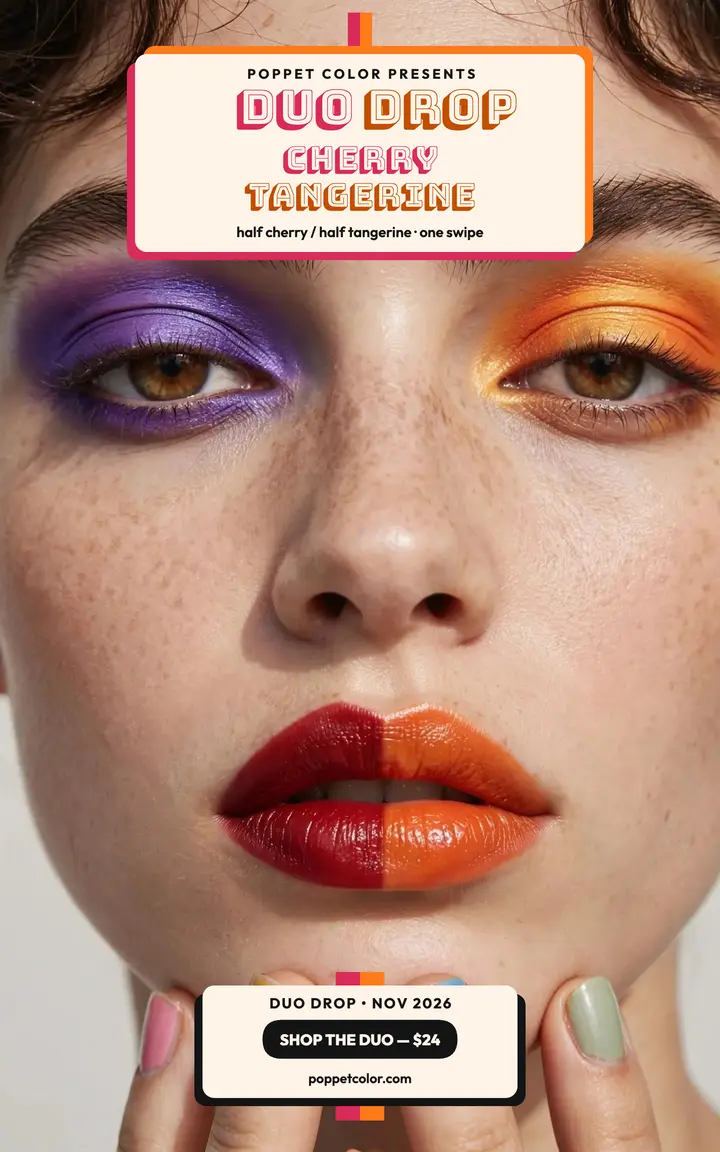 Poppet Color duo drop launch cover template