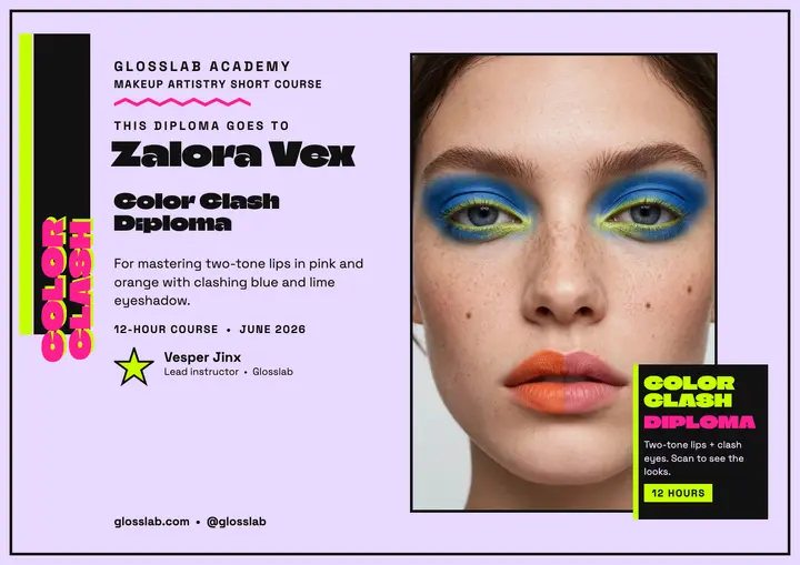 Two-tone makeup diploma, Glosslab template