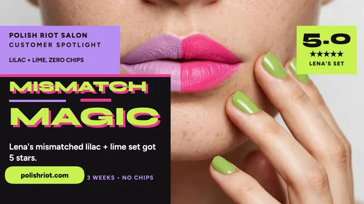 Polish Riot mismatched nails spotlight template
