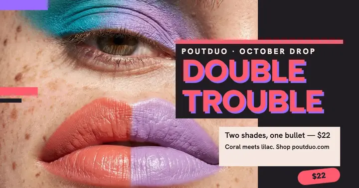 Poutduo two-tone lipstick drop post template