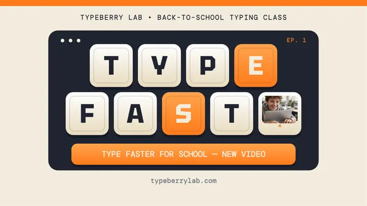Type Fast back-to-school typing thumbnail template
