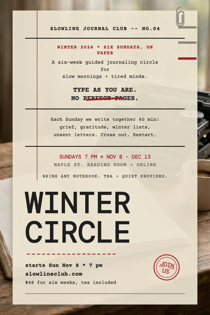 Slowline winter journal circle poster template