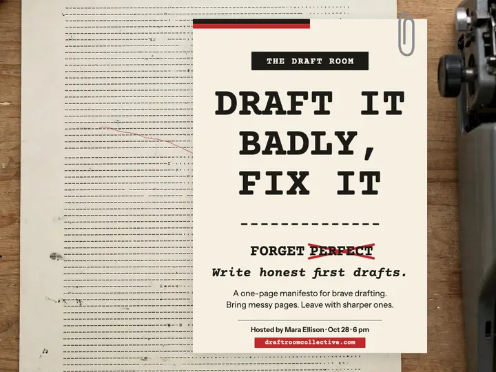 Draft bravely typed manifesto slide: writing manifesto slide template