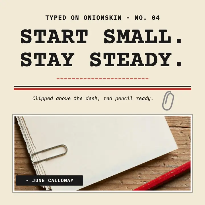 Start small typed quote post: typed quote post template