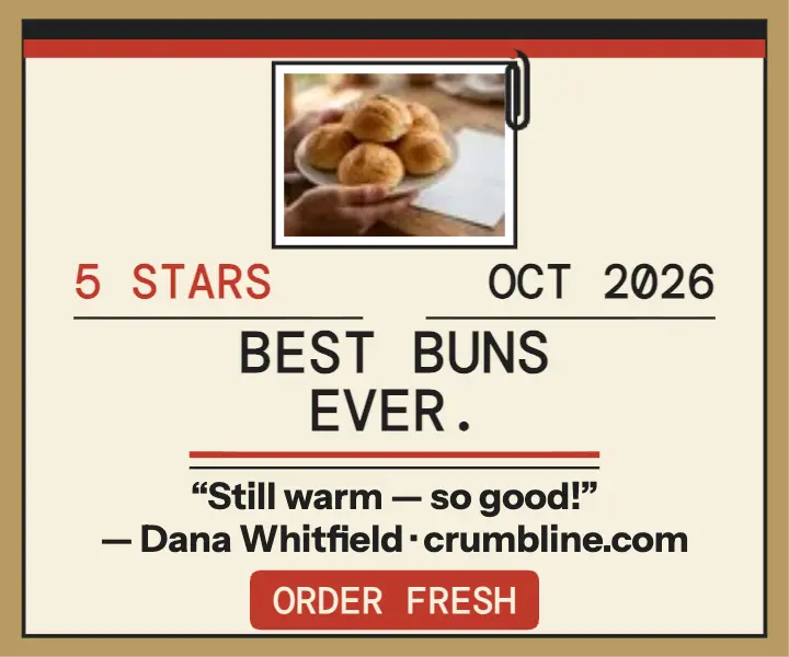 Crumbline typed bakery review ad: bakery review ad template