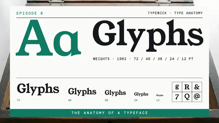 Typewick typeface anatomy specimen thumbnail template