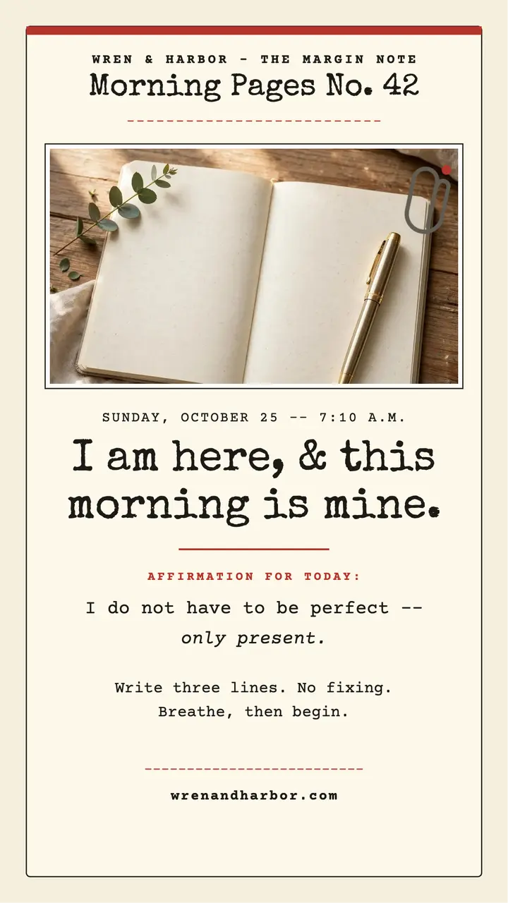 Morning Pages affirmation story, typewriter template