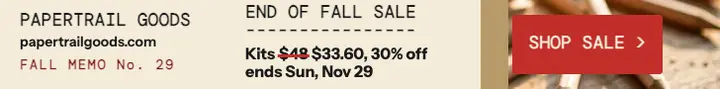 Papertrail Goods fall sale leaderboard template
