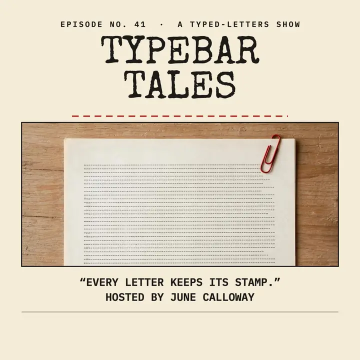Typebar Tales typed-letters podcast cover template