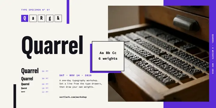 Sortlark typography workshop specimen sheet post: typography workshop post template