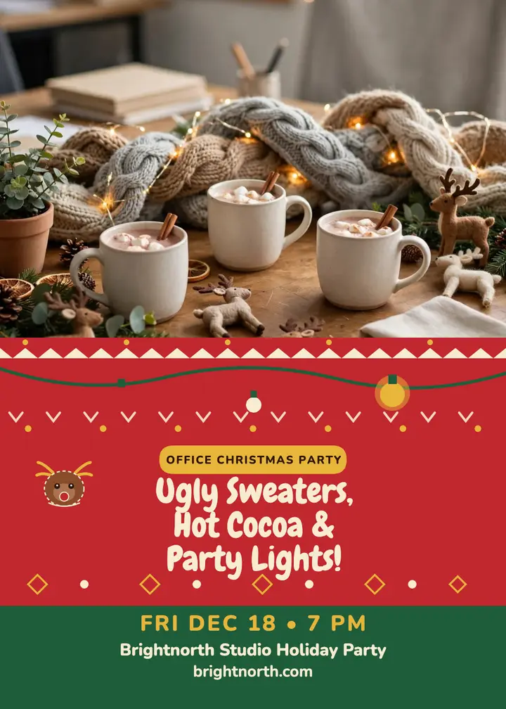 Brightnorth ugly sweater party invite template
