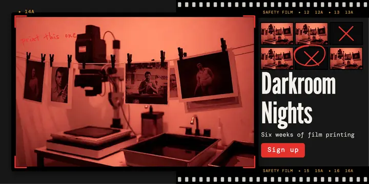Darkroom printing course, contact sheet post template