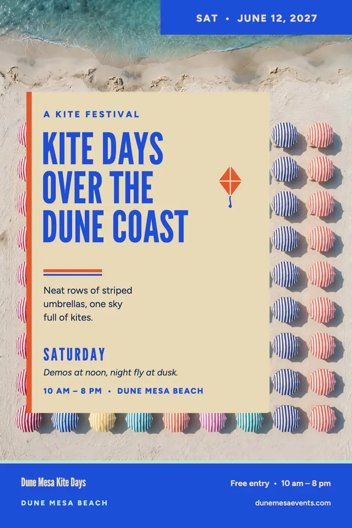 Dune Mesa Kite Days dune coast poster template