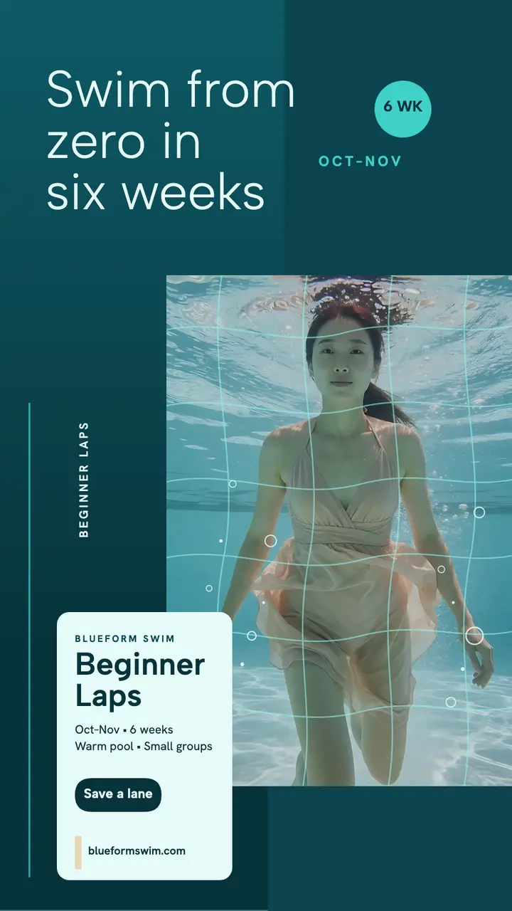 Blueform Swim beginner laps story template