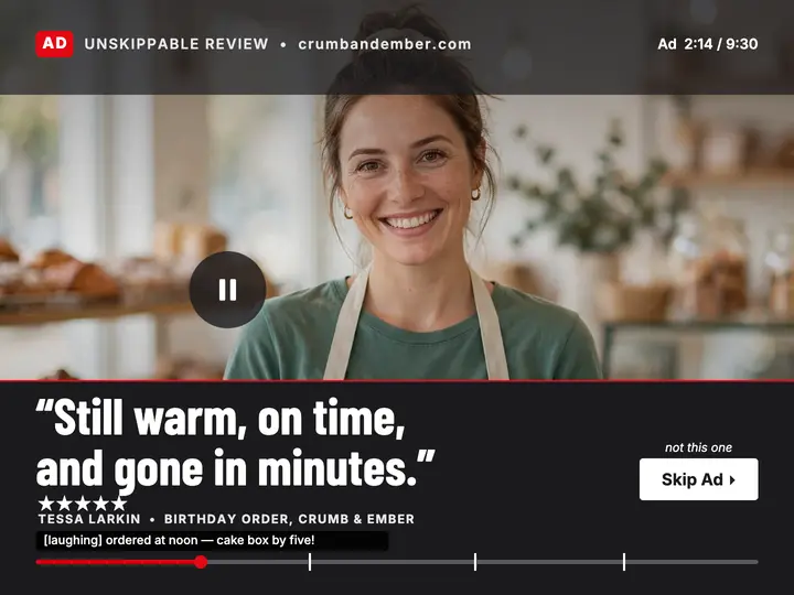 Crumb and Ember unskippable review slide template