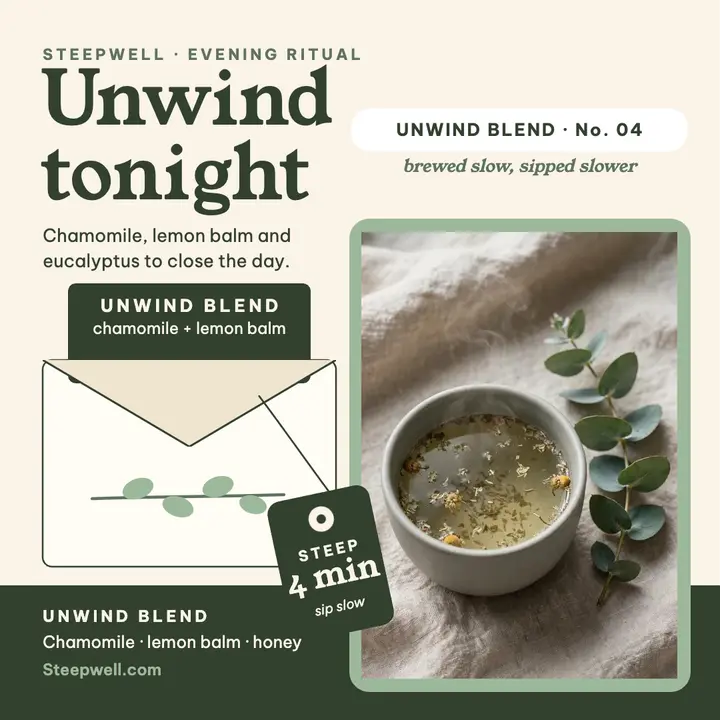 Steepwell unwind tea ritual post template