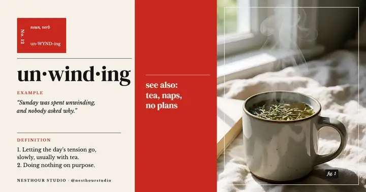 Unwinding dictionary entry wellness post template