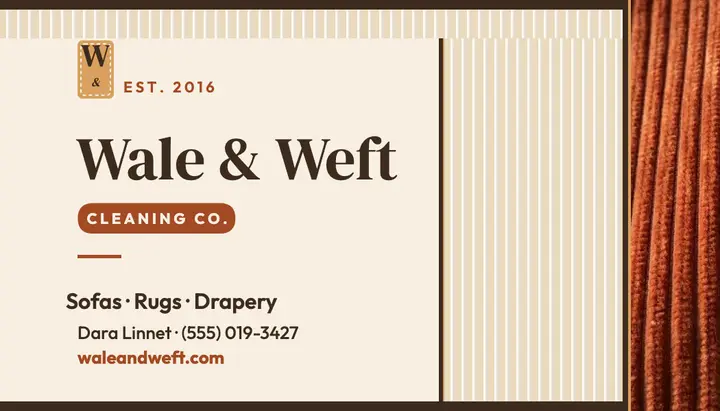Wale and Weft corduroy cleaner card template