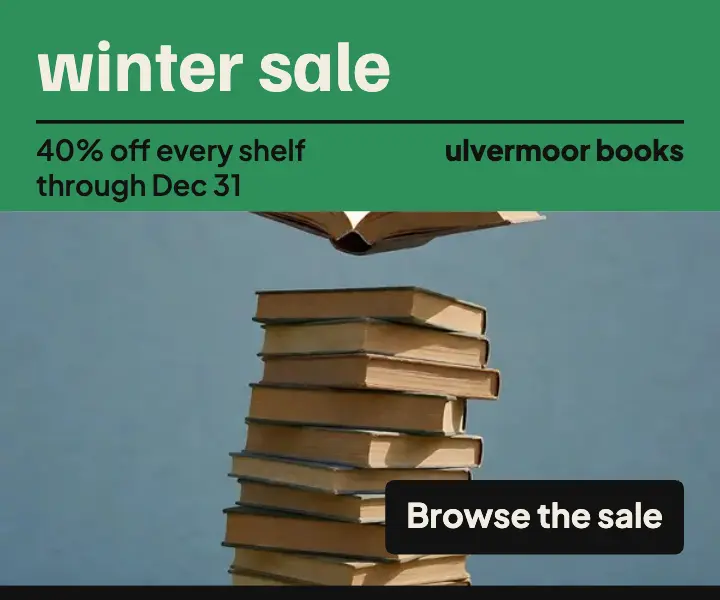 Ulvermoor Books winter sale paperback grid ad template