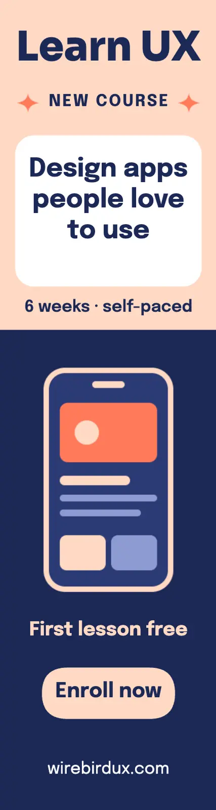 Learn UX course skyscraper ad template