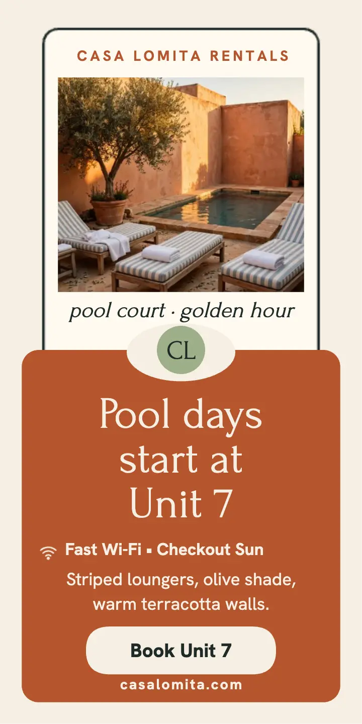 Casa Lomita key sleeve rental ad: vacation rental ad template