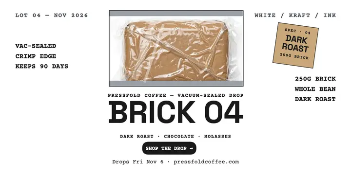 Pressfold Coffee vacuum brick drop post template
