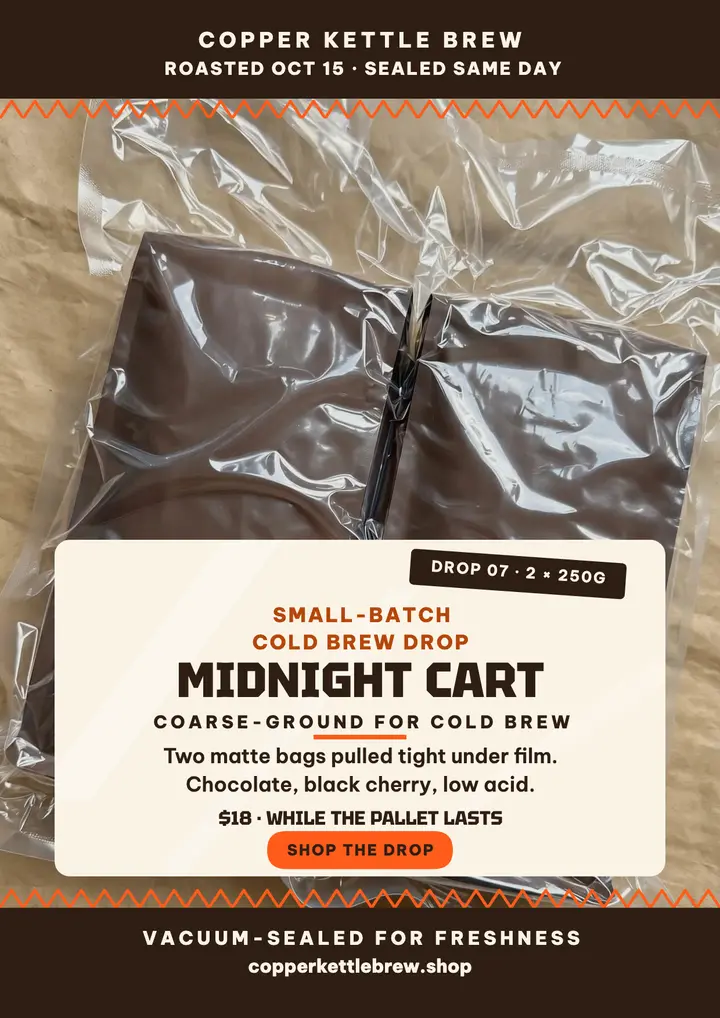 Midnight Cart cold brew drop flyer template