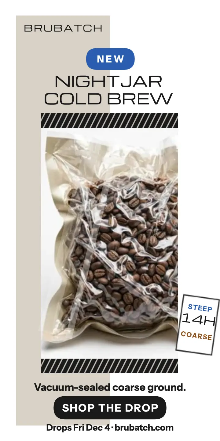 Brubatch Nightjar Cold Brew drop ad: cold brew drop ad template