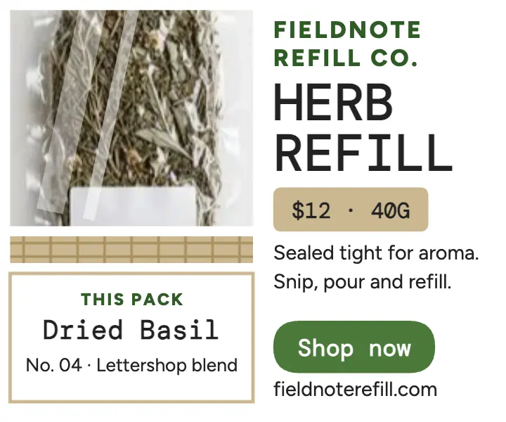 Fieldnote herb refill vacuum pack ad template