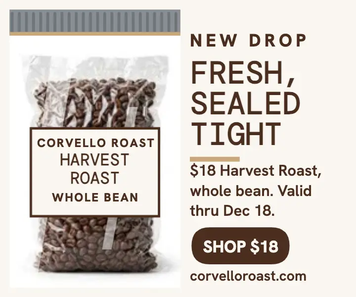 Corvello vacuum-sealed coffee pack ad template