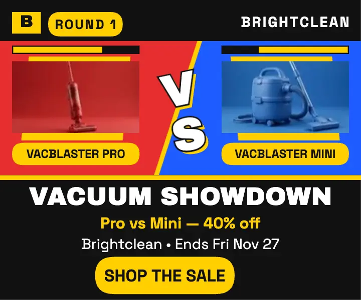 Vacblaster versus sale showdown ad template
