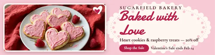 Sugarfield Bakery Valentine's sale billboard template