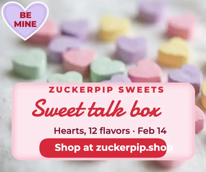 Zuckerpip Sweets candy hearts Valentine's ad template