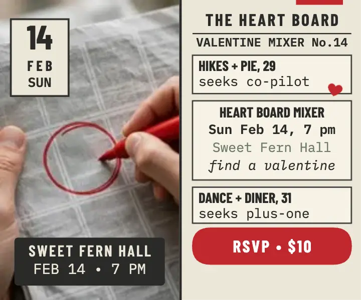 Heart Board Valentine mixer classifieds ad template