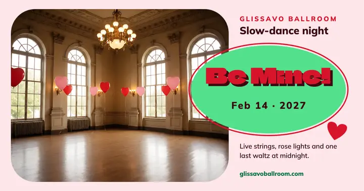Glissavo Ballroom Valentine slow-dance night post template