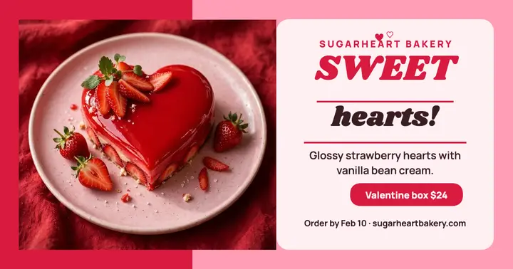 Sugarheart strawberry hearts clash post template