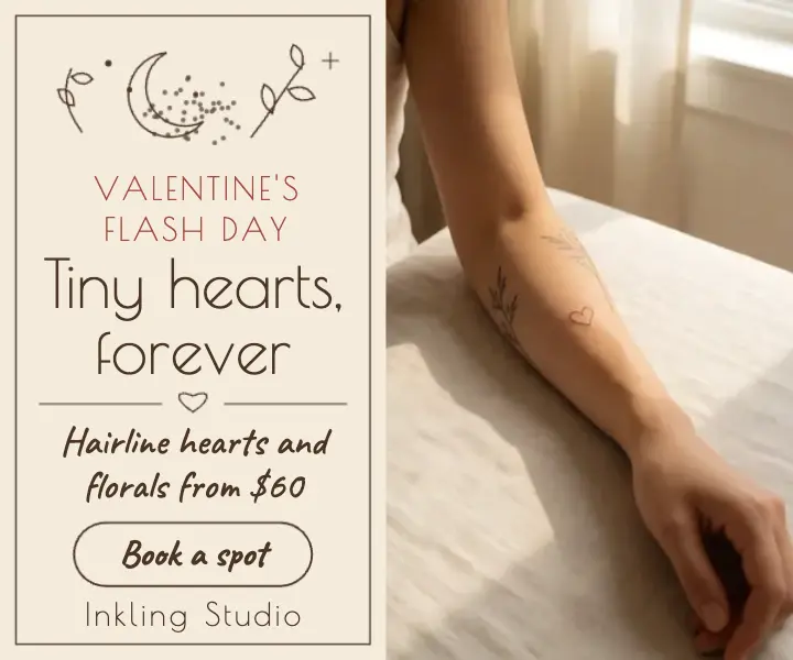 Valentine's fine-line flash day banner ad template
