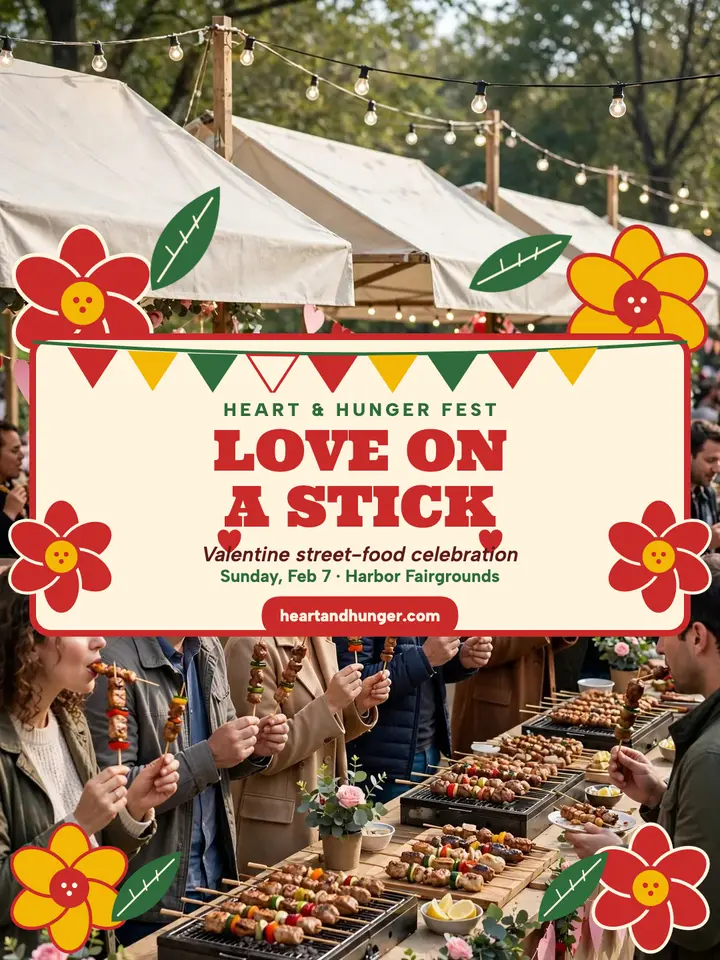 Heart and Hunger Valentine food fest portrait template