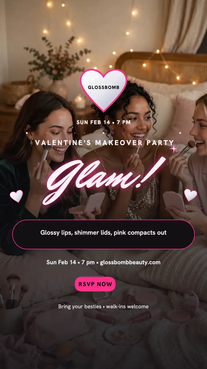 Glossbomb Valentine glam party story template