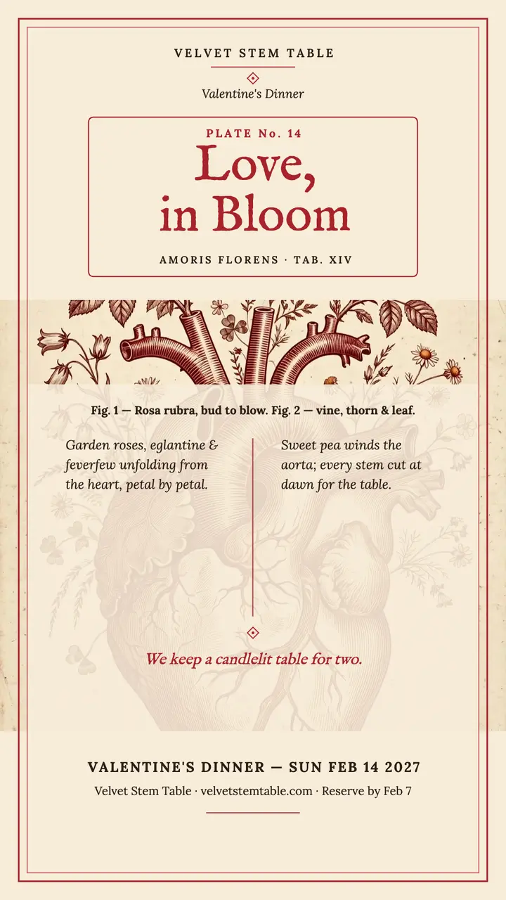 Velvet Stem Valentine heart plate story template