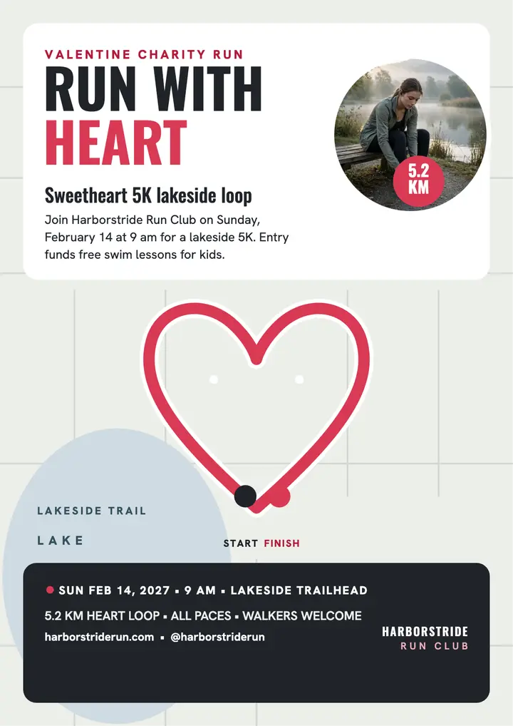 Harborstride Sweetheart run flyer template