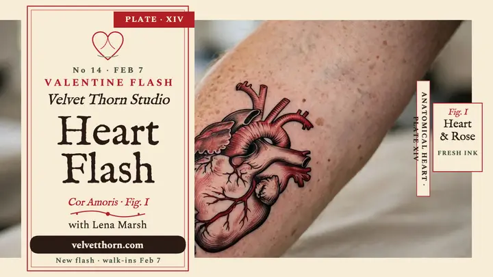Velvet Thorn Valentine heart flash thumbnail template