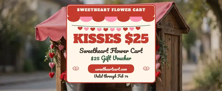 Sweetheart kissing booth Valentine voucher template