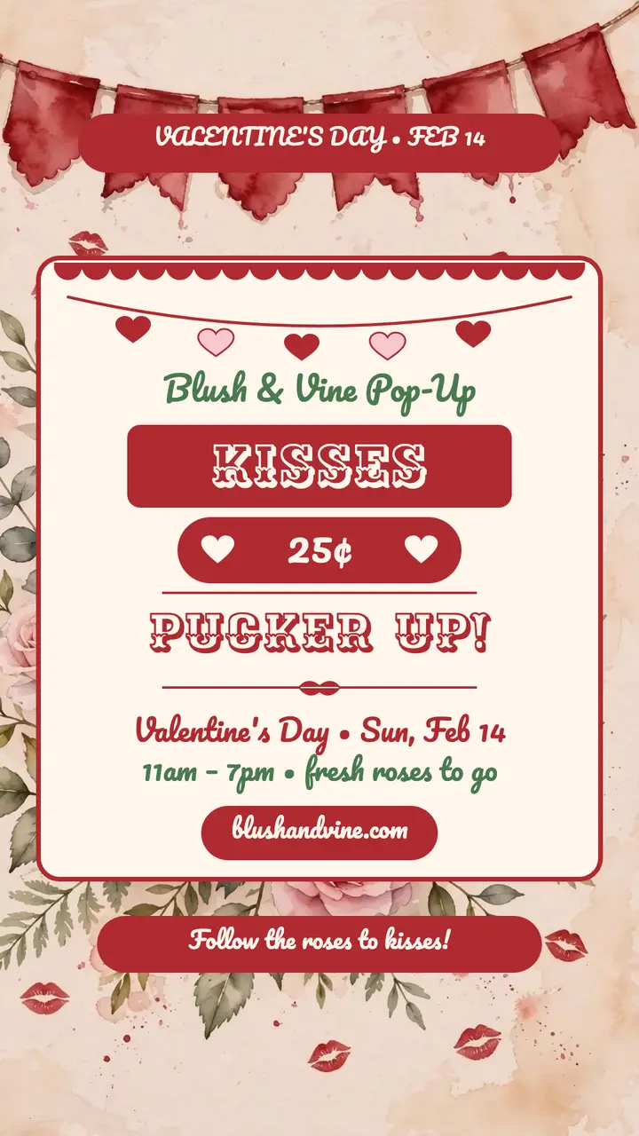 Blush and Vine kissing booth story template
