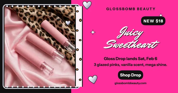 Glossbomb Valentine gloss drop post: lip gloss drop post template