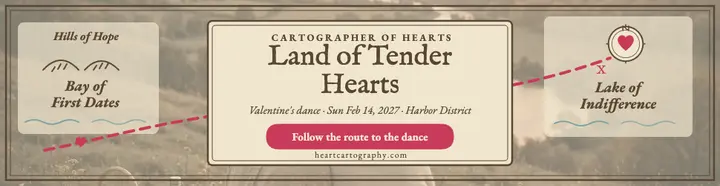 Land of Tender Hearts Valentine map billboard template